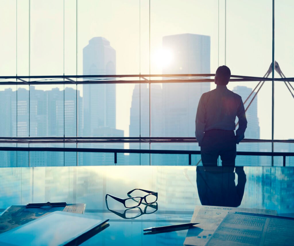 businessman in a big office
